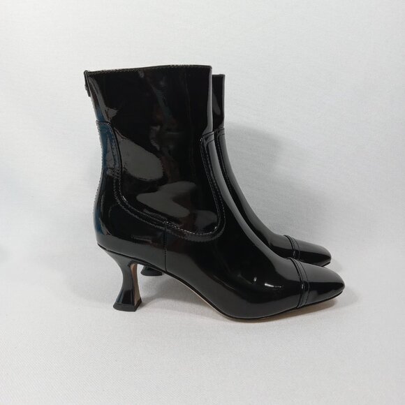 SAM EDELMAN Livia Black Patent Faux Leather Bootie Women's Size 5.5 - Picture 2 of 16